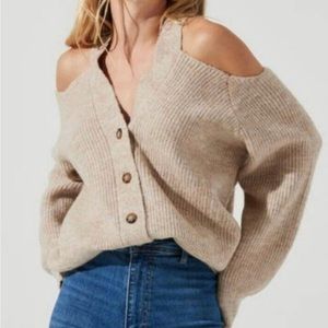 Astr the Label Cold Shoulder Cardigan